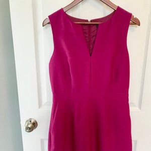 J. Crew V-Neck Suiting Dress, Size 8 Raspberry